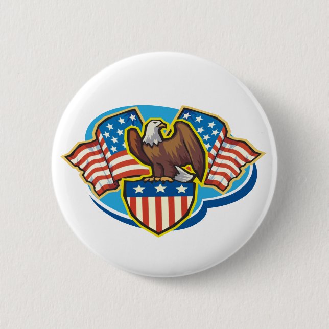 Badge Rond 5 Cm Bouton American Eagle (Devant)