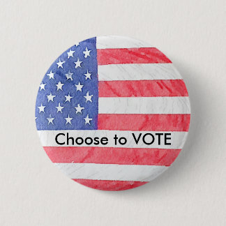 Badge Rond 5 Cm Bouton American Flag USA "Choisissez de voter"