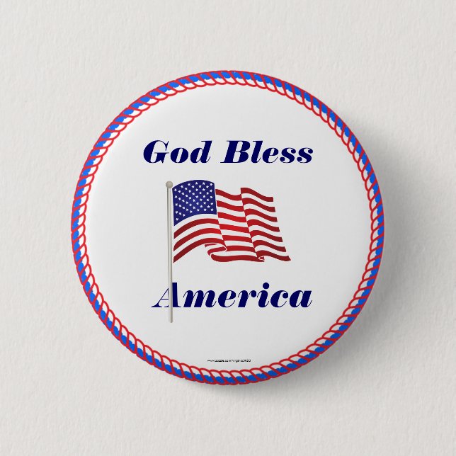 Badge Rond 5 Cm Bouton Amérique Dieu béni / Épingle d'ordinateur p (Devant)