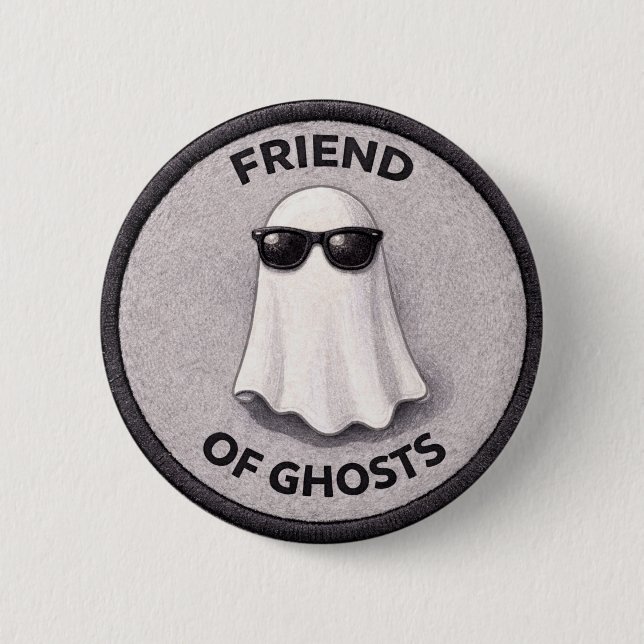 Badge Rond 5 Cm Bouton Ami des Fantômes (Devant)