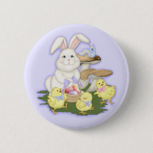 Badge Rond 5 Cm Bouton Amis de Pâques