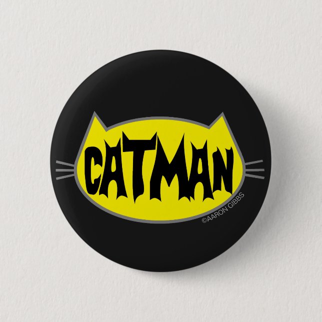 Badge Rond 5 Cm Bouton Amoureux des chats CATMAN (Devant)