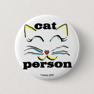 Badge Rond 5 Cm Bouton Amoureux des chats de personne de chat