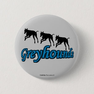 Badge Rond 5 Cm Bouton Amoureux des chiens Silhouette Greyhounds
