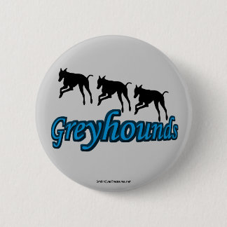 Badge Rond 5 Cm Bouton Amoureux des chiens Silhouette Greyhounds