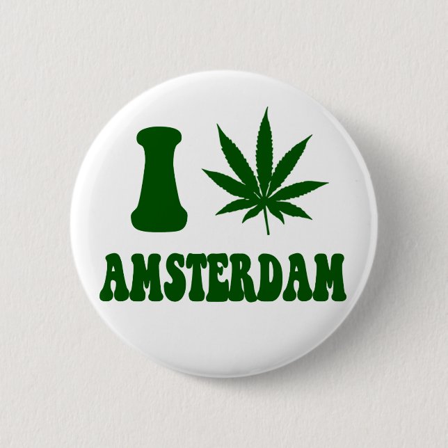 Badge Rond 5 Cm Bouton Amsterdam (Devant)