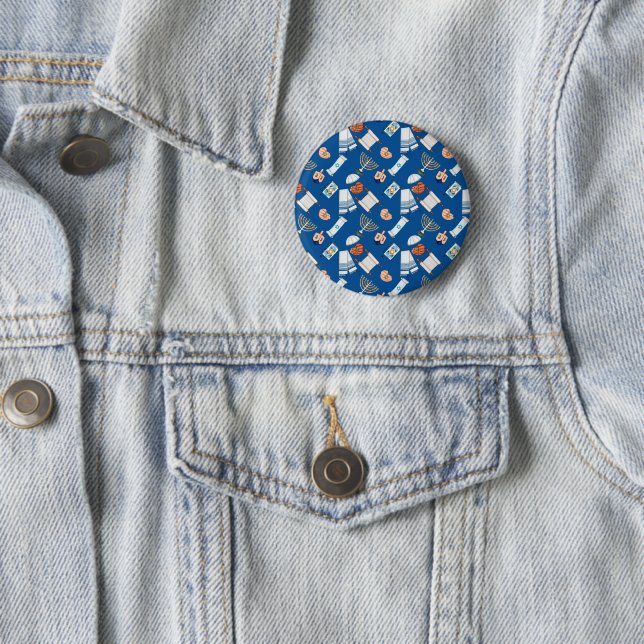 Badge Rond 5 Cm Bouton amusant de Hanouka (En situation)