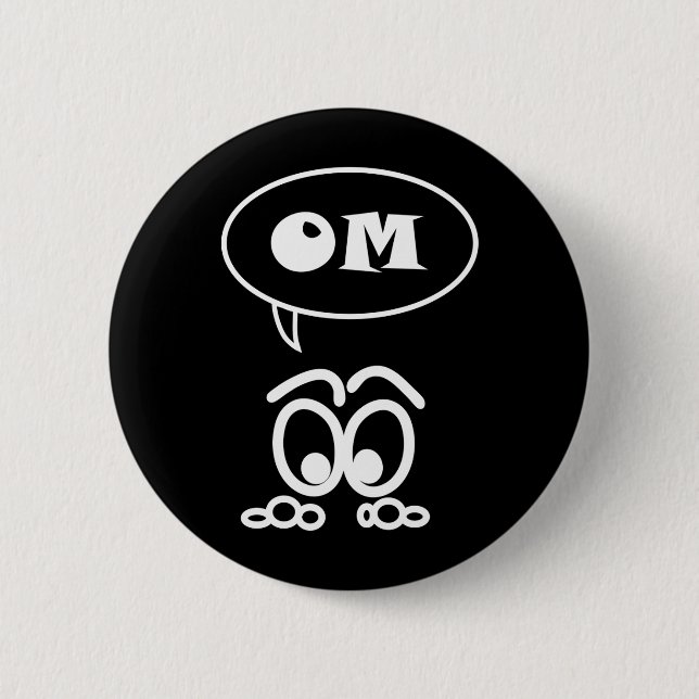 Badge Rond 5 Cm Bouton amusant de la méditation OM (Devant)