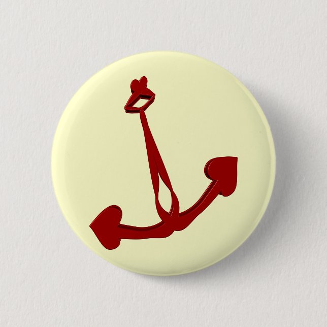Badge Rond 5 Cm Bouton ancré de coeur (Devant)