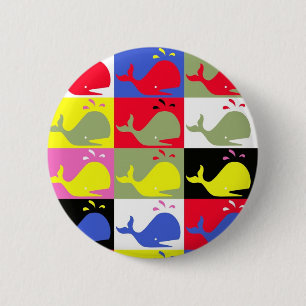 Badge Rond 5 Cm Bouton Andy Whale-Hole™
