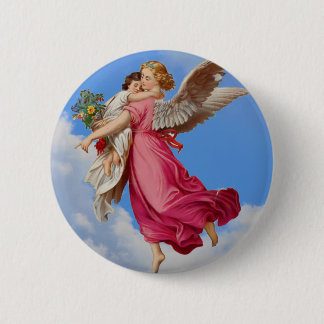 Badge Rond 5 Cm Bouton Angel Et Enfant Du Gardien