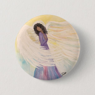 Badge Rond 5 Cm Bouton Angel Wings