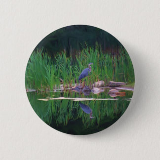 Badge Rond 5 Cm Bouton animal de peinture de réflexions bleues de 