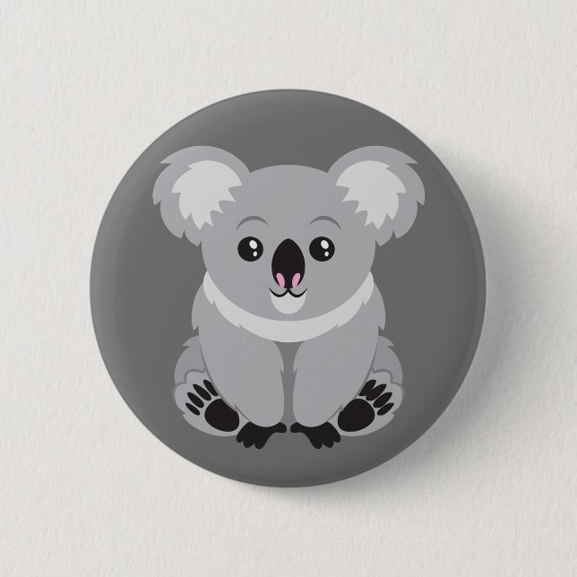 Badge Rond 5 Cm Bouton Animé d'ours de koala (Devant)