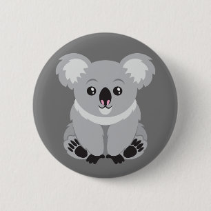 Badge Rond 5 Cm Bouton Animé d'ours de koala