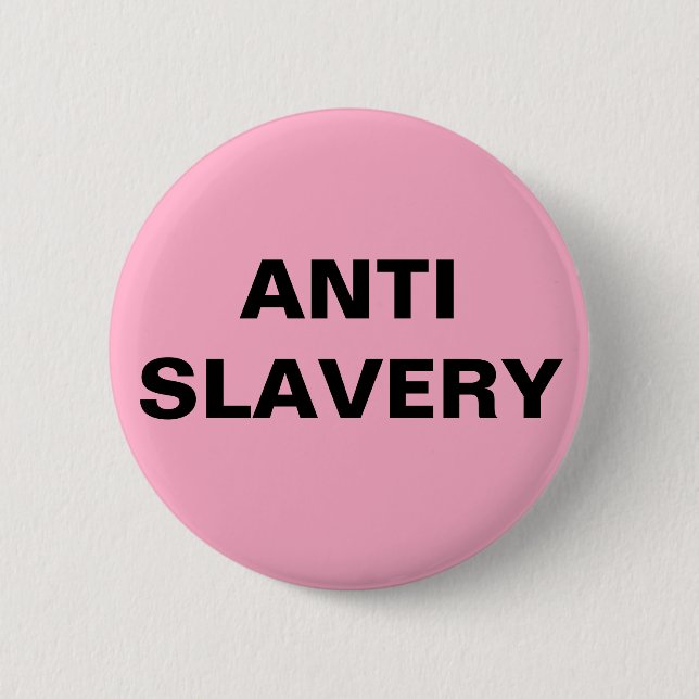 Badge Rond 5 Cm Bouton anti-esclavage rose (Devant)