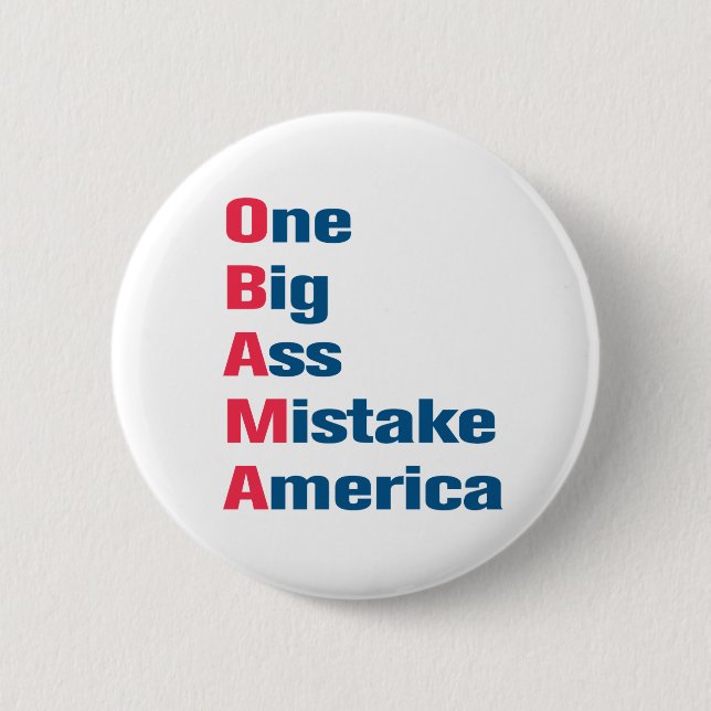 Badge Rond 5 Cm Bouton anti Obama (Devant)