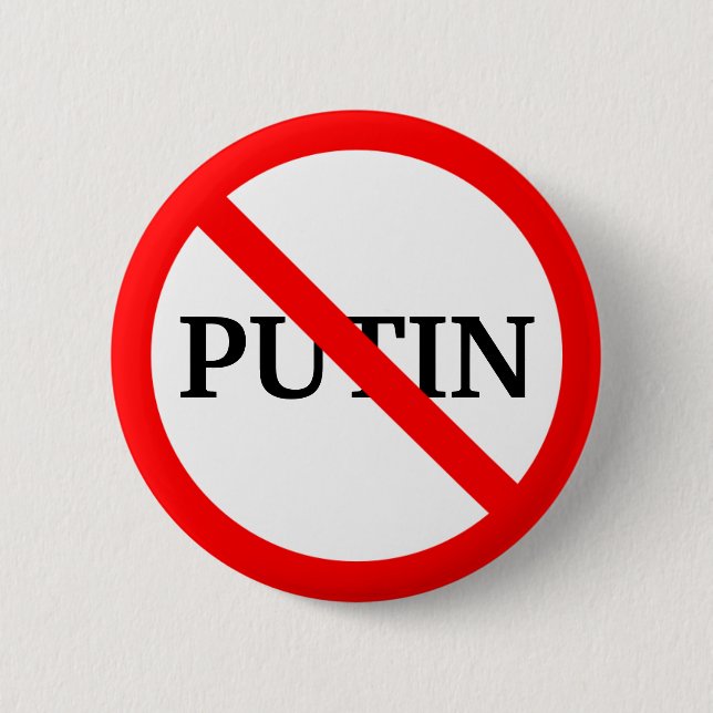 Badge Rond 5 Cm Bouton Anti Vladimir Poutine (Devant)