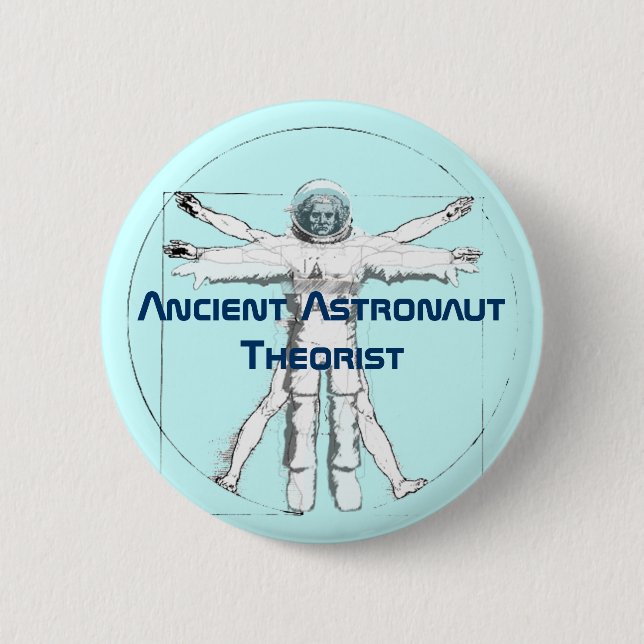 Badge Rond 5 Cm Bouton antique de théoricien d'astronaute (Devant)