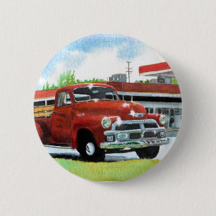 Badge Rond 5 Cm Bouton antique du camion 1954