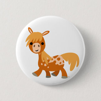 Badge Rond 5 Cm Bouton appaloosa en caricature mignonne Bouton pon
