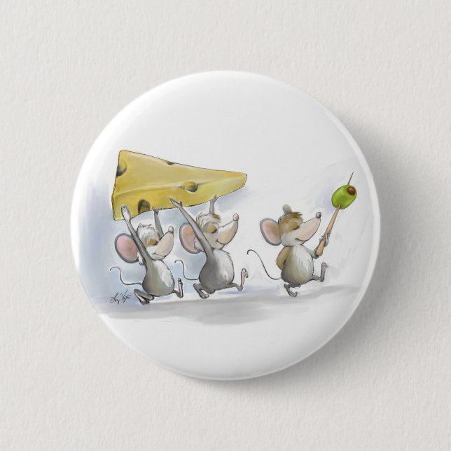 Badge Rond 5 Cm Bouton Apporter Le Fromage (avec les olives) (Devant)