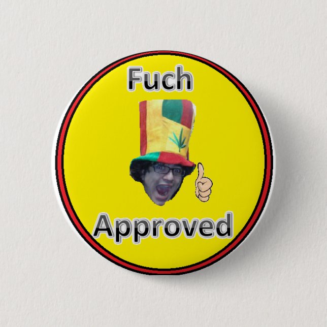 Badge Rond 5 Cm bouton approuvé de fuch (Devant)