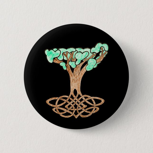Badge Rond 5 Cm Bouton Arbre celtique (Devant)