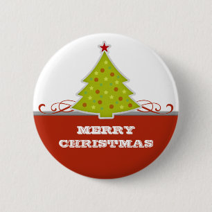 Badge Rond 5 Cm Bouton Arbre de Noël lunaire
