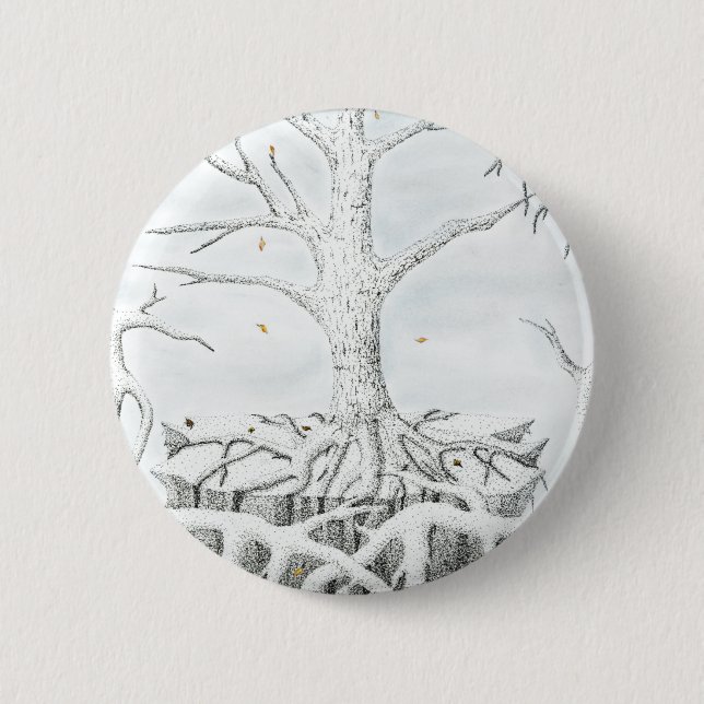 Badge Rond 5 Cm Bouton Arbre de vie (Devant)