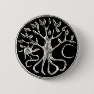 Badge Rond 5 Cm Bouton Arbre de vie
