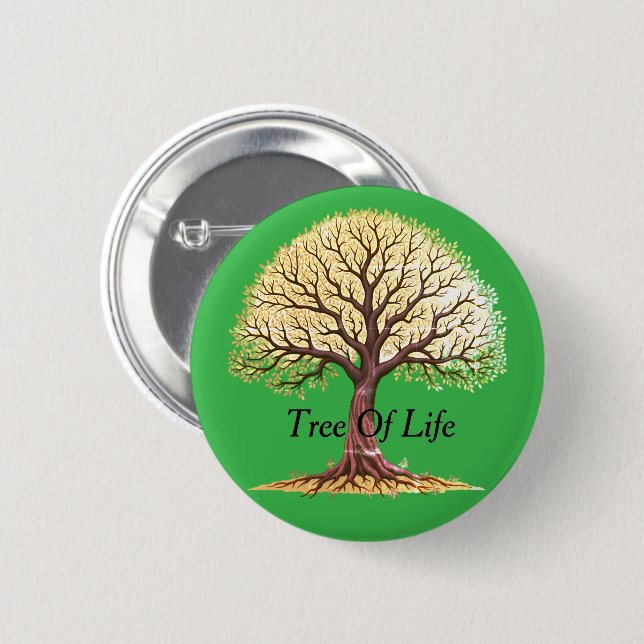 Badge Rond 5 Cm Bouton Arbre de vie (Devant & derrière)