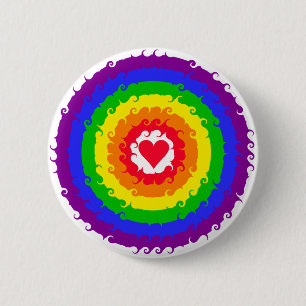 Badge Rond 5 Cm Bouton Arc en ciel