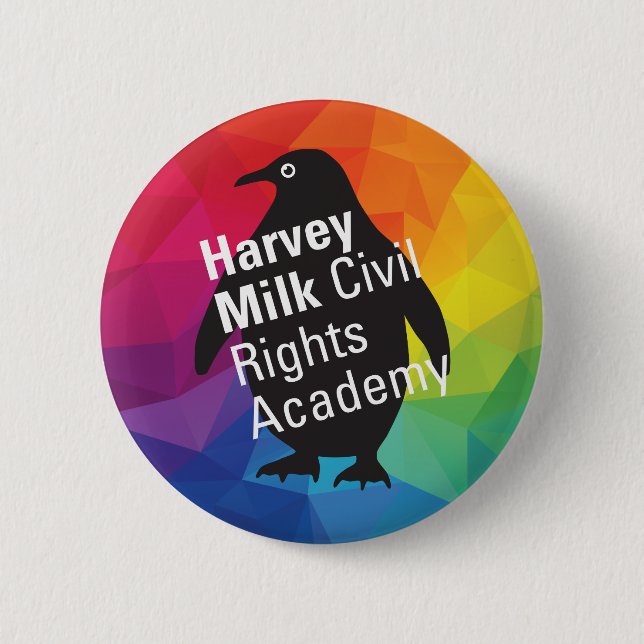 Badge Rond 5 Cm Bouton Arc-en-ciel (Devant)