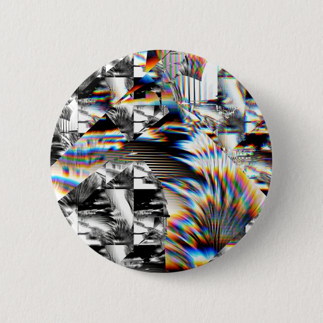 Badge Rond 5 Cm Bouton Arc en ciel (Devant)