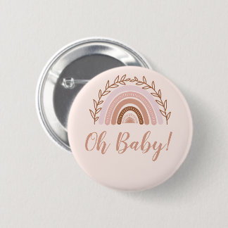 Badge Rond 5 Cm Bouton arc-en-ciel Boho, Bouton Baby shower