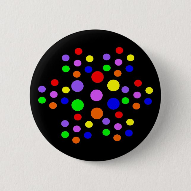 Badge Rond 5 Cm Bouton Arc-en-ciel fleuri (Devant)