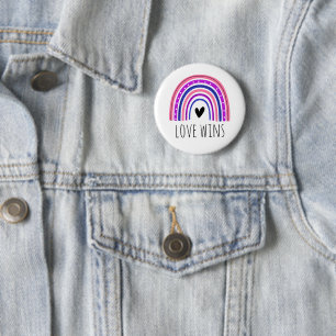 Badge Rond 5 Cm Bouton arc-en-ciel LGBT Fierté Genderfluid Love Wi