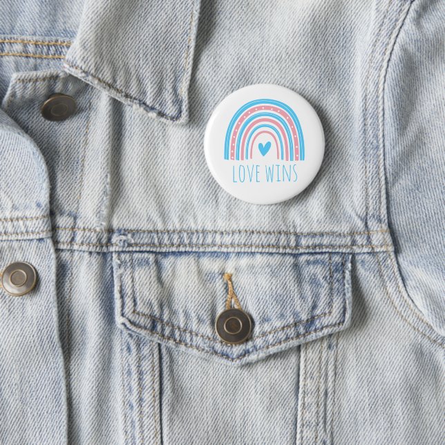 Badge Rond 5 Cm Bouton arc-en-ciel LGBT pour l'amour de la fierté  (En situation)