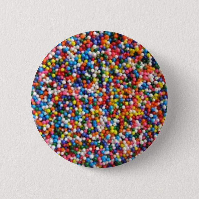 Badge Rond 5 Cm Bouton Arc-en-ciel parsemé de sucre d'amour (Devant)