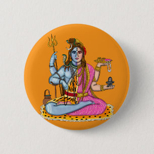 Badge Rond 5 Cm Bouton Ardhanarishvara
