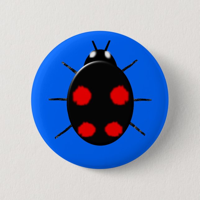 Badge Rond 5 Cm Bouton Arlequin Ladybird (Devant)