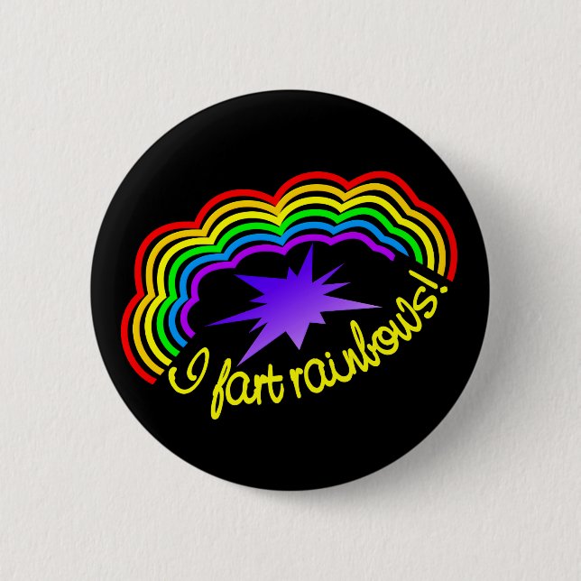 Badge Rond 5 Cm Bouton Arpès arc-en-ciel (Devant)