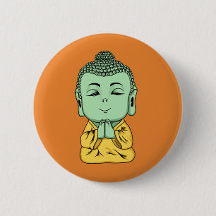 Badge Rond 5 Cm Bouton arrière de Pin de Bouddha Namaste