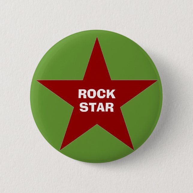 Badge Rond 5 Cm Bouton arrière de Pin "de vedette du rock" (Devant)