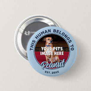 Badge Rond 5 Cm Bouton arrière photo de votre chien