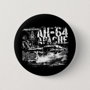 Badge Rond 5 Cm Bouton Arrondi Apache AH-64
