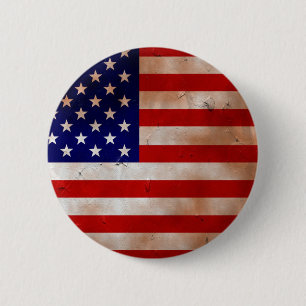 Badge Rond 5 Cm Bouton Arrondi du drapeau américain Vintage