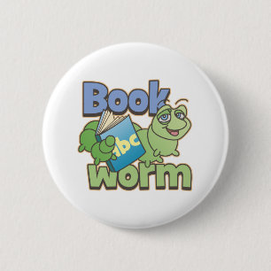 Badge Rond 5 Cm Bouton Arrondi du ver de livre