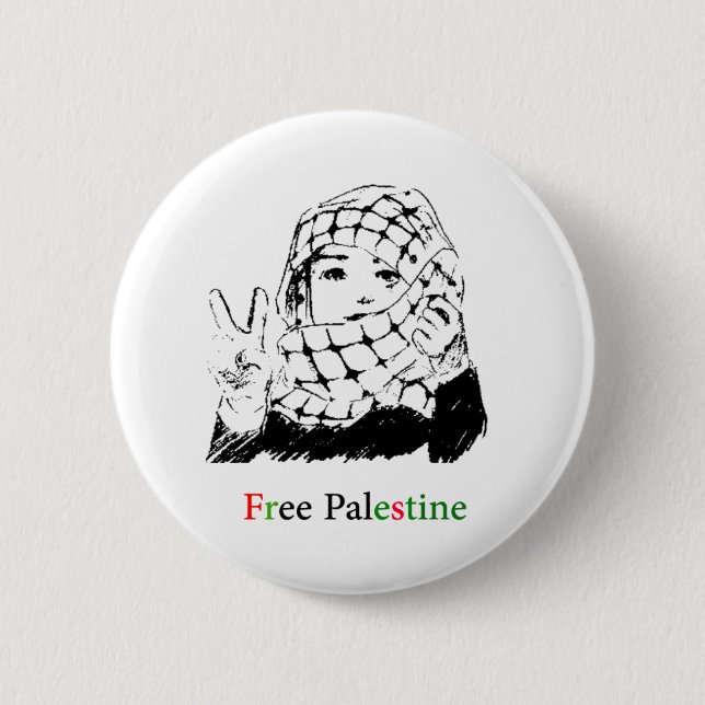 Badge Rond 5 Cm Bouton arrondi par Palestine libre (Devant)
